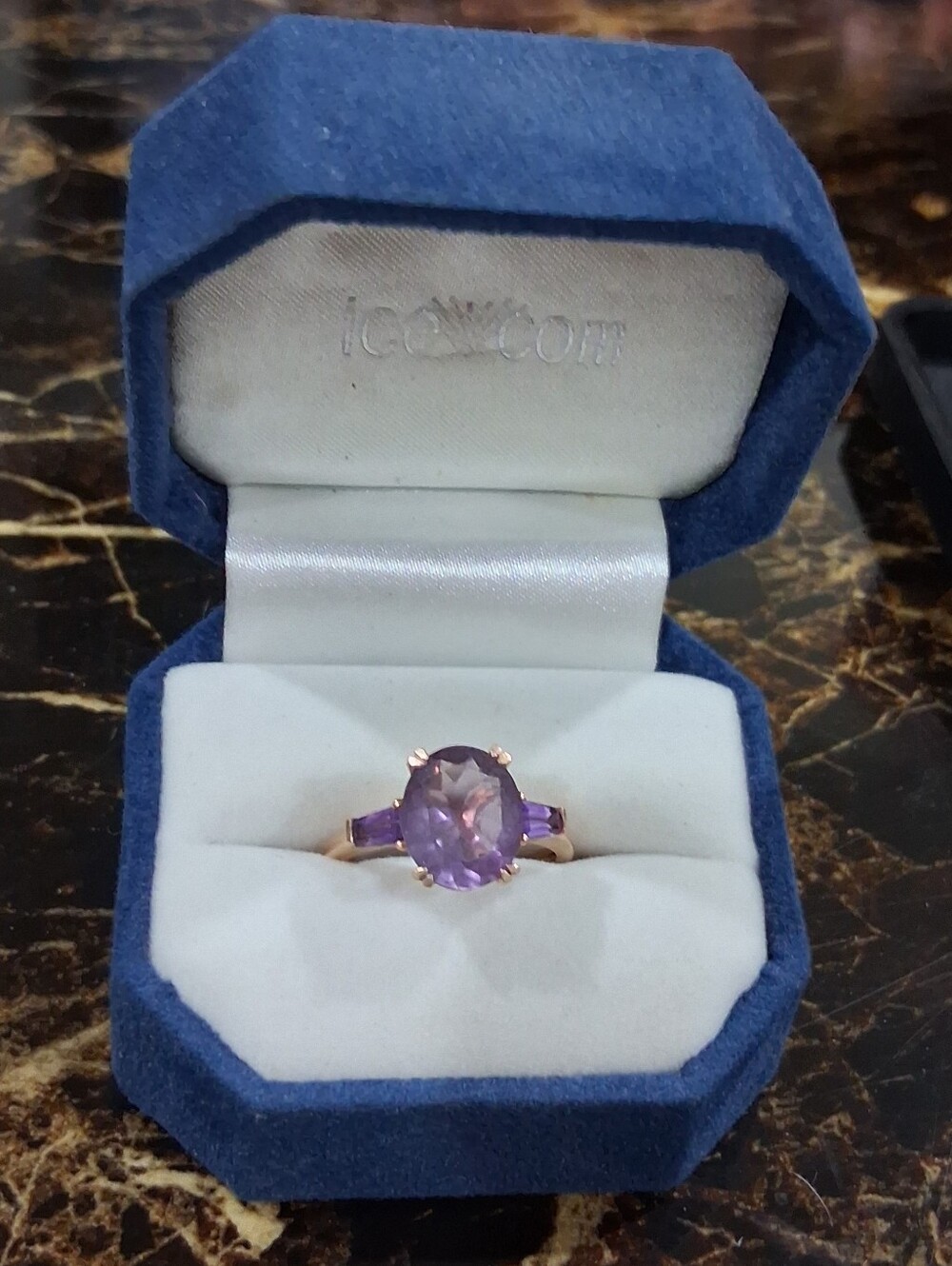 14Kt Rose Gold 5 Carat Amythyst Ring